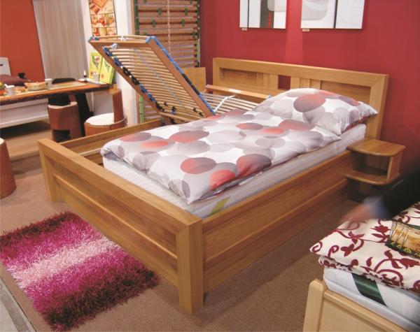 Dubová postel s úložným prostorem